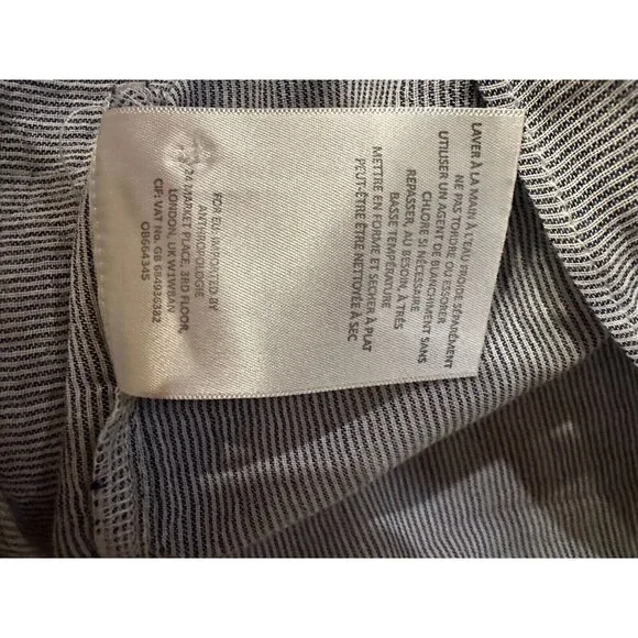 Maeve By Anthropologie Women’s Size Medium Popover Ruffled Blue Top Shirt Blouse - Picture 8 of 8